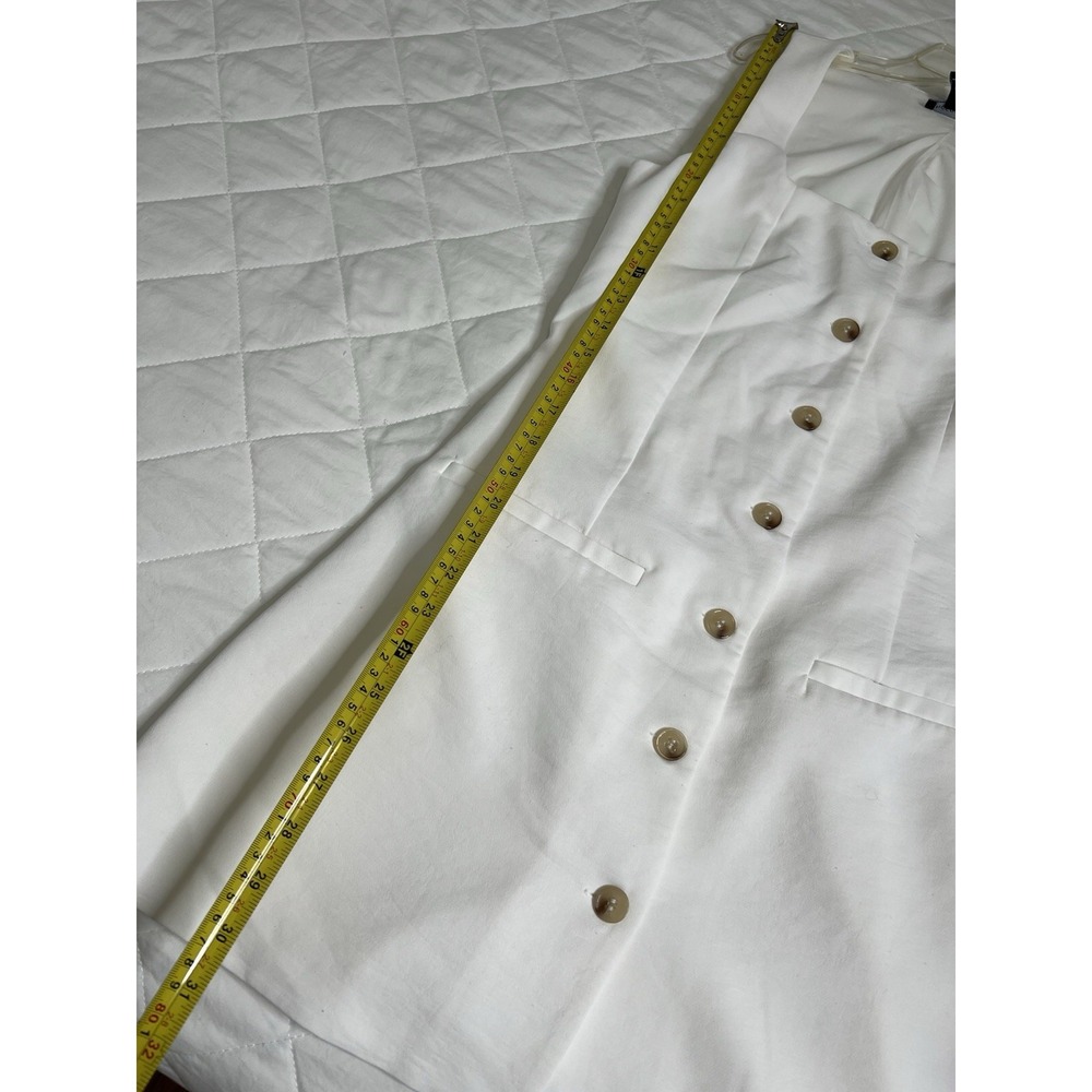 Sincerely Jules Button Front Mini Dress M Quiet Luxury Coastal Old Money Preppy - Picture 6 of 8